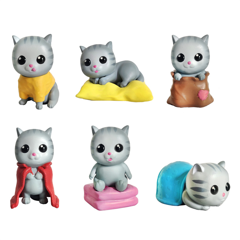 Jucării pentru pisici flocate Figura de pisică de desene animate Fuzzy Sweet Ca1