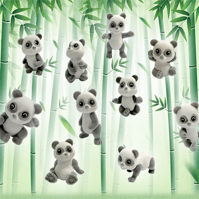 WJ0041 Mini 3D Toy - Panda Flocking Ti o nifẹ si 2