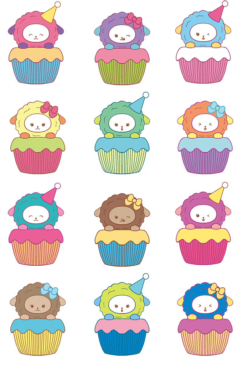 WJ9907-Cupcake Party Figurer