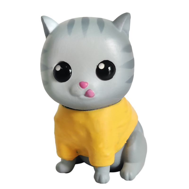 Flocked Cat Toys Cartoon Cat Figure Fuzzy Sweet Ca2