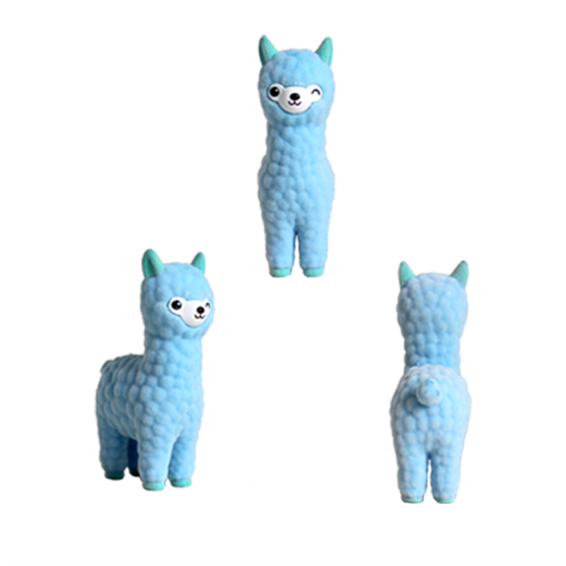 Mini Long Neck Llama Flocking Lama Display Toy4