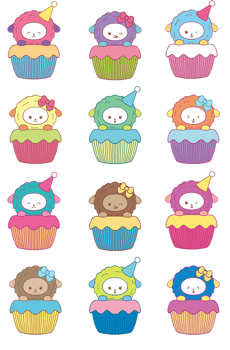 WJ9907-Cupcake Party Figures