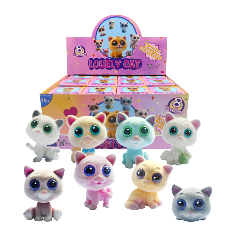 flocked cat figure box