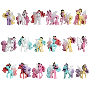Flocked Plastic Butterfly Pony Figure Collection