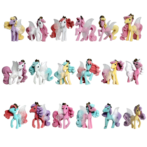 Flocked Plastic Butterfly Pony Figure Collection