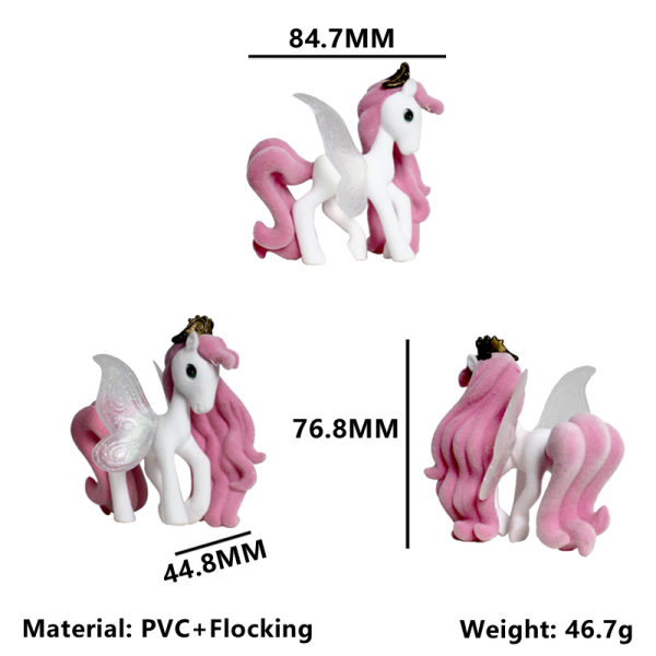 Flocked Plastic Butterfly Pony Figure