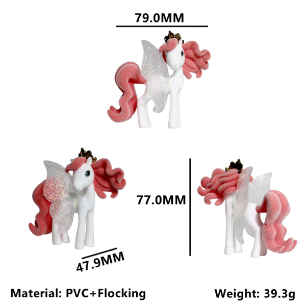 Flocked Plastic Butterfly Pony Figure