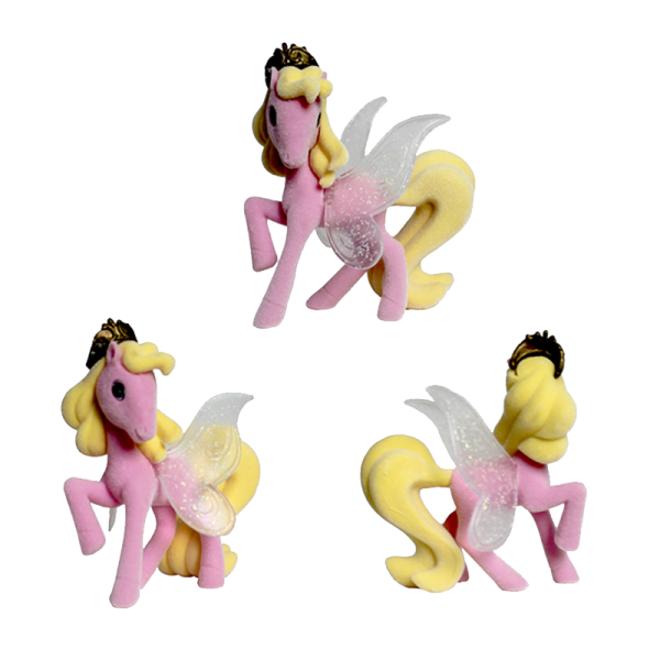 Flocked Plastic Butterfly Pony Figure