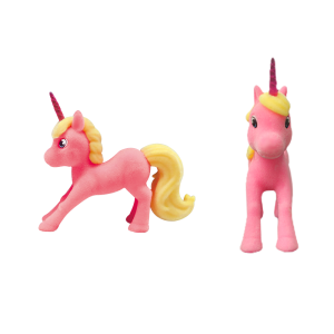 Flocked Rainbow Unicorn Figures