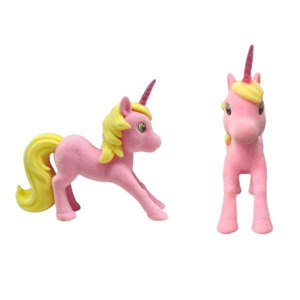 Flocked Rainbow Unicorn Figures