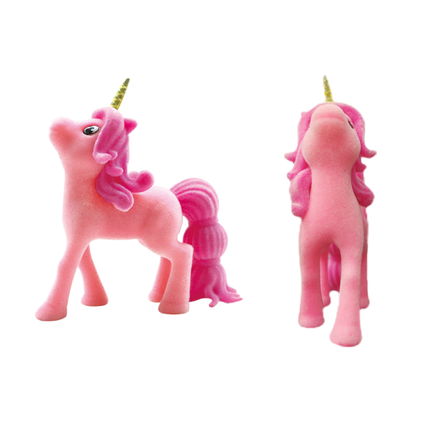 Flocked Rainbow Unicorn Figures