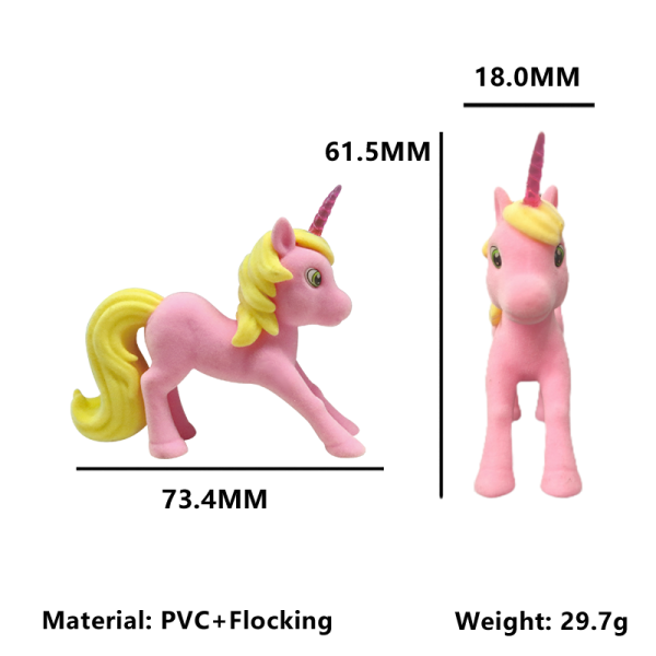 Flocked Rainbow Unicorn Figures
