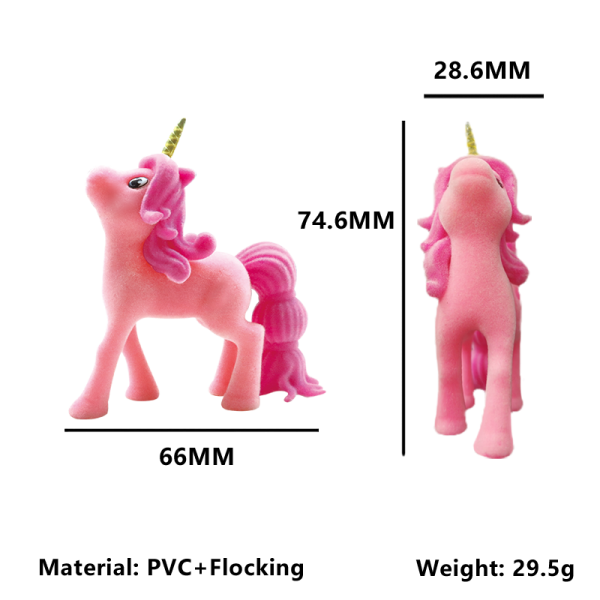 Flocked Rainbow Unicorn Figures