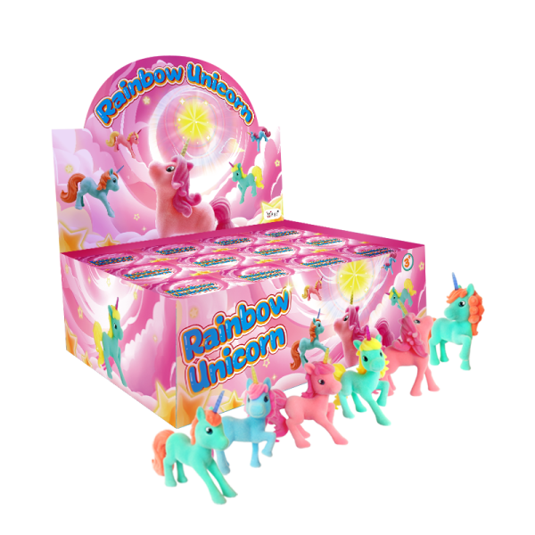 Flocked Rainbow Unicorn Figures