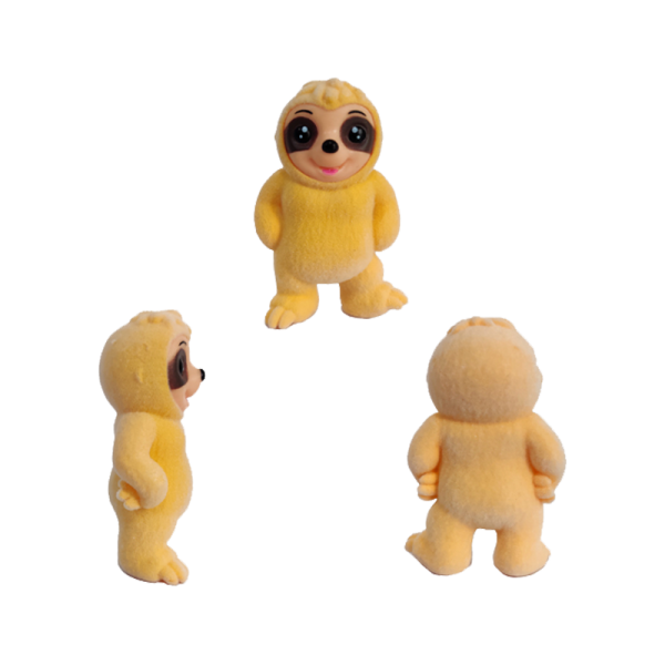 Flocked Sloth Figure