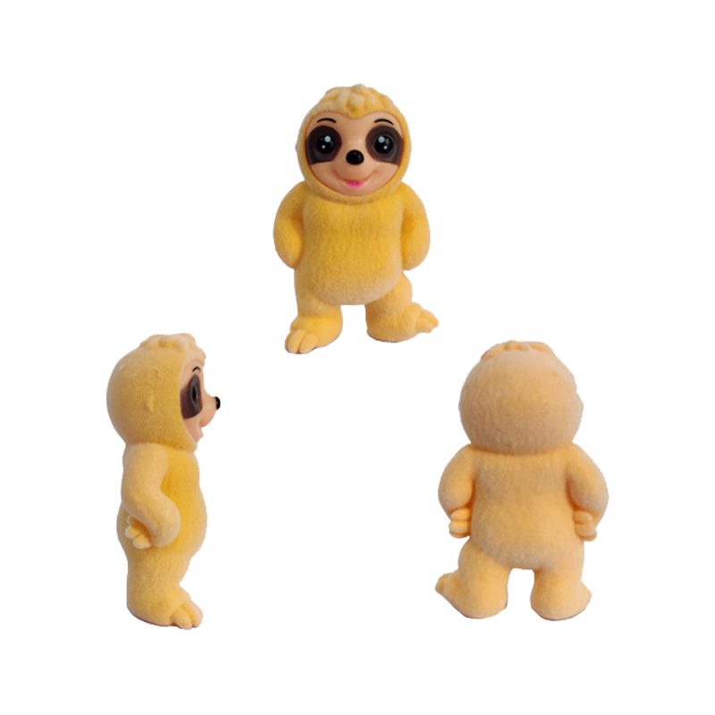 Flocked Sloth Figure