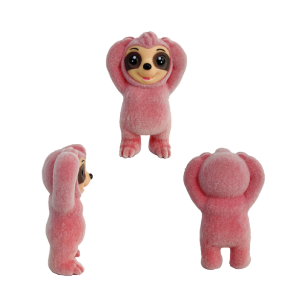 Flocked Sloth Figure