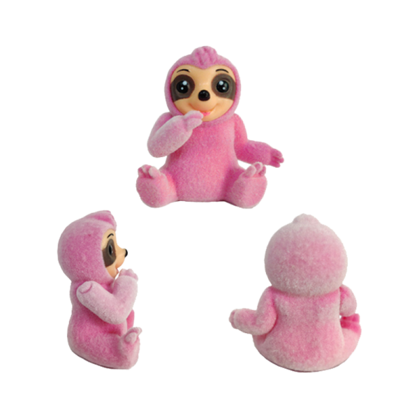 Flocked Sloth Figure