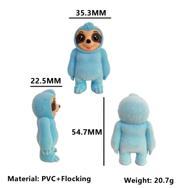 Flocked Sloth Figure