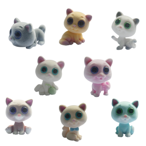 flocked cat figure collection