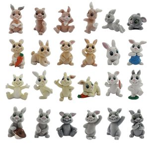 happy flocking rabbit figures