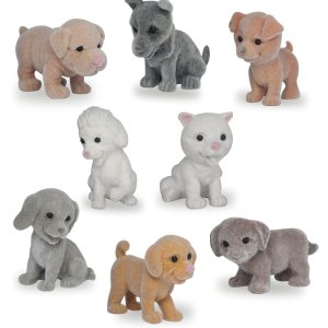 pvc flocked dog figures