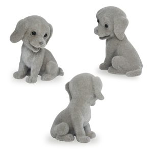 pvc flocked dog figures