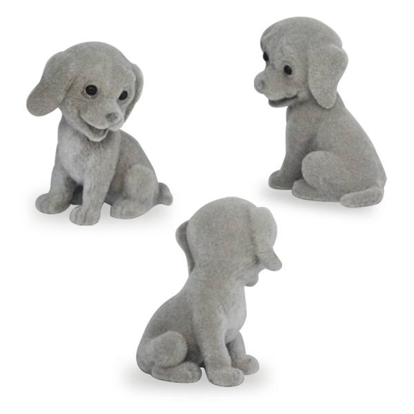 pvc flocked dog figures