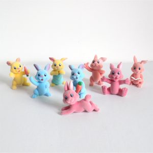 pvc flocked rabbit figures