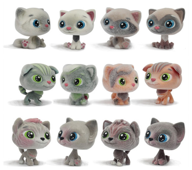 pvc flocking cat figures