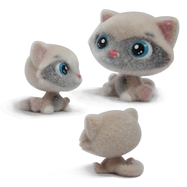 pvc flocking cat figures