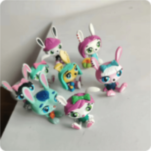 12 Pcs PVC Bunny Toy Figurines Collection