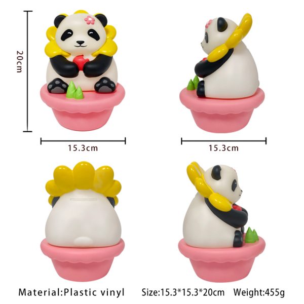 vinyl panda money box pink