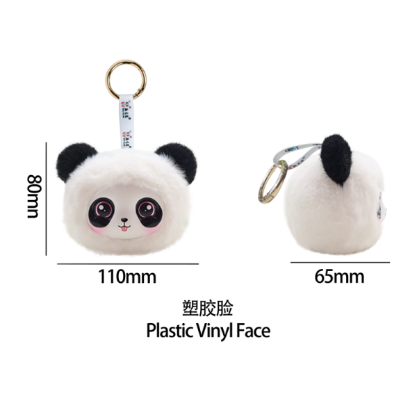 Vinyl Face Plush Panda Toy Keychain Tuantuan Yuanyuan Collection - Image 4