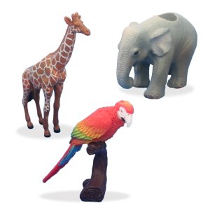 wild animal straw figures