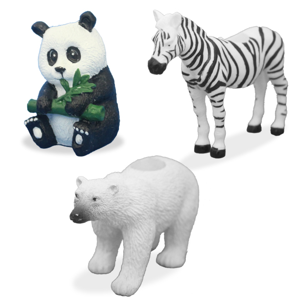 wild animal straw figures