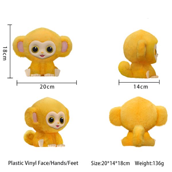 6 Pcs Golden Snub-Nosed Monkey Vinyl Plush Toy Collection - Image 3